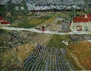 Vincent Van Gogh Landscape with a Carriage and a Train oil on canvas